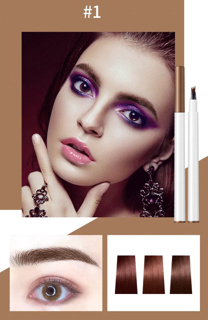 BIBICC 3 Colors Waterproof Long Lasting Liquid Eyebrow Pen